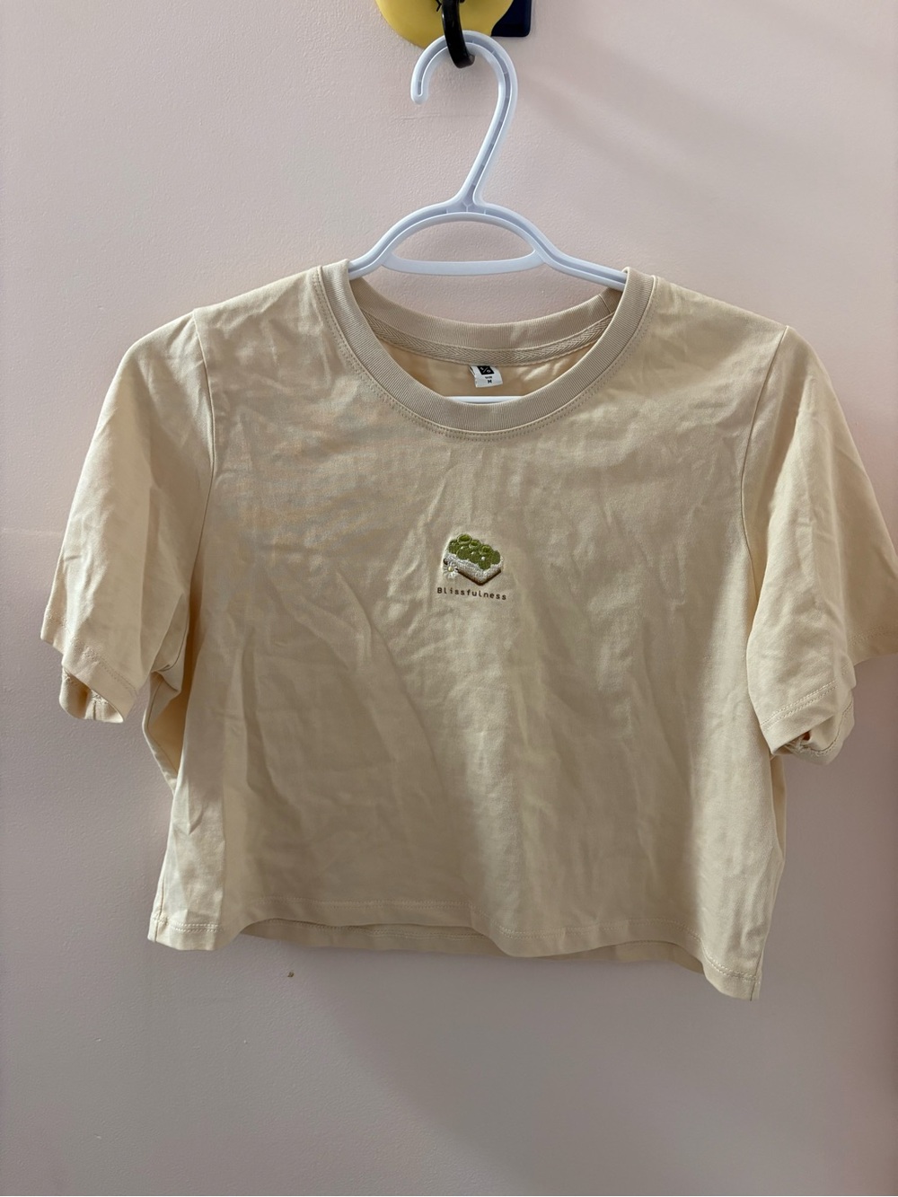 Yellow Cropped T-Shirt with Green Graphic
